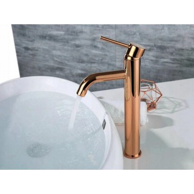 Змішувач для раковини (умивальника) REA LUNGO ROSE GOLD рожеве золото